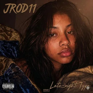 “Late-Night Type” cover art — a woman with long dark hair resting against gold and blue velvet