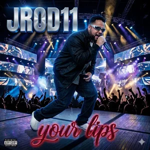 “Your Lips” cover art — JROD11 performing live on stage in sunglasses, the crowd’s hands up under purple and gold lights